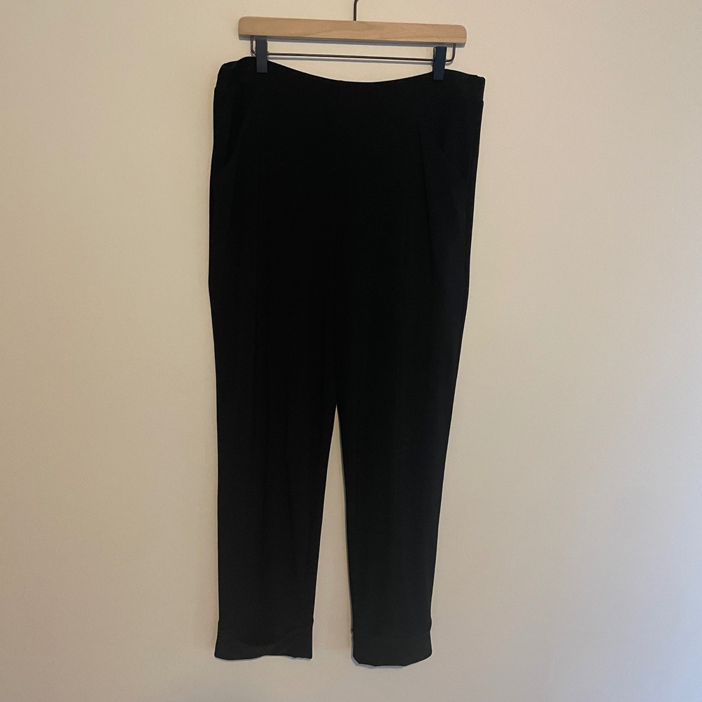 Sympli Pull On Casual pants 16 black classic minimalist Lagenlook‎ office modest